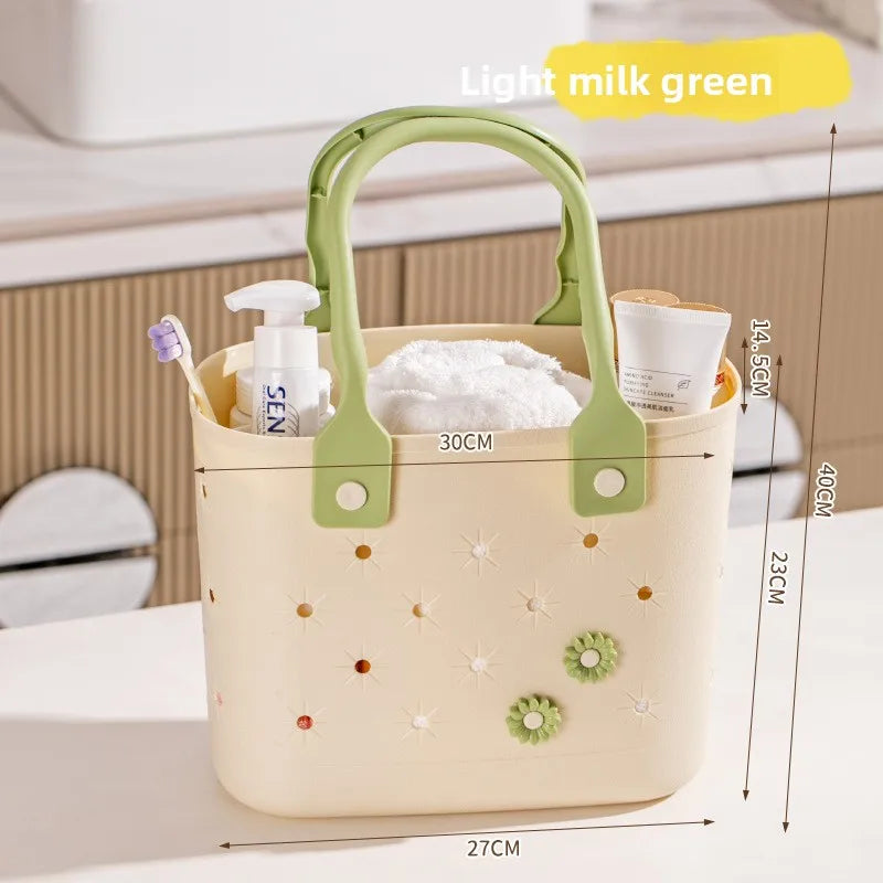 Bathroom storage basket, toiletries bath basket, shower basket, bathroom hollow out hand-held shower basket