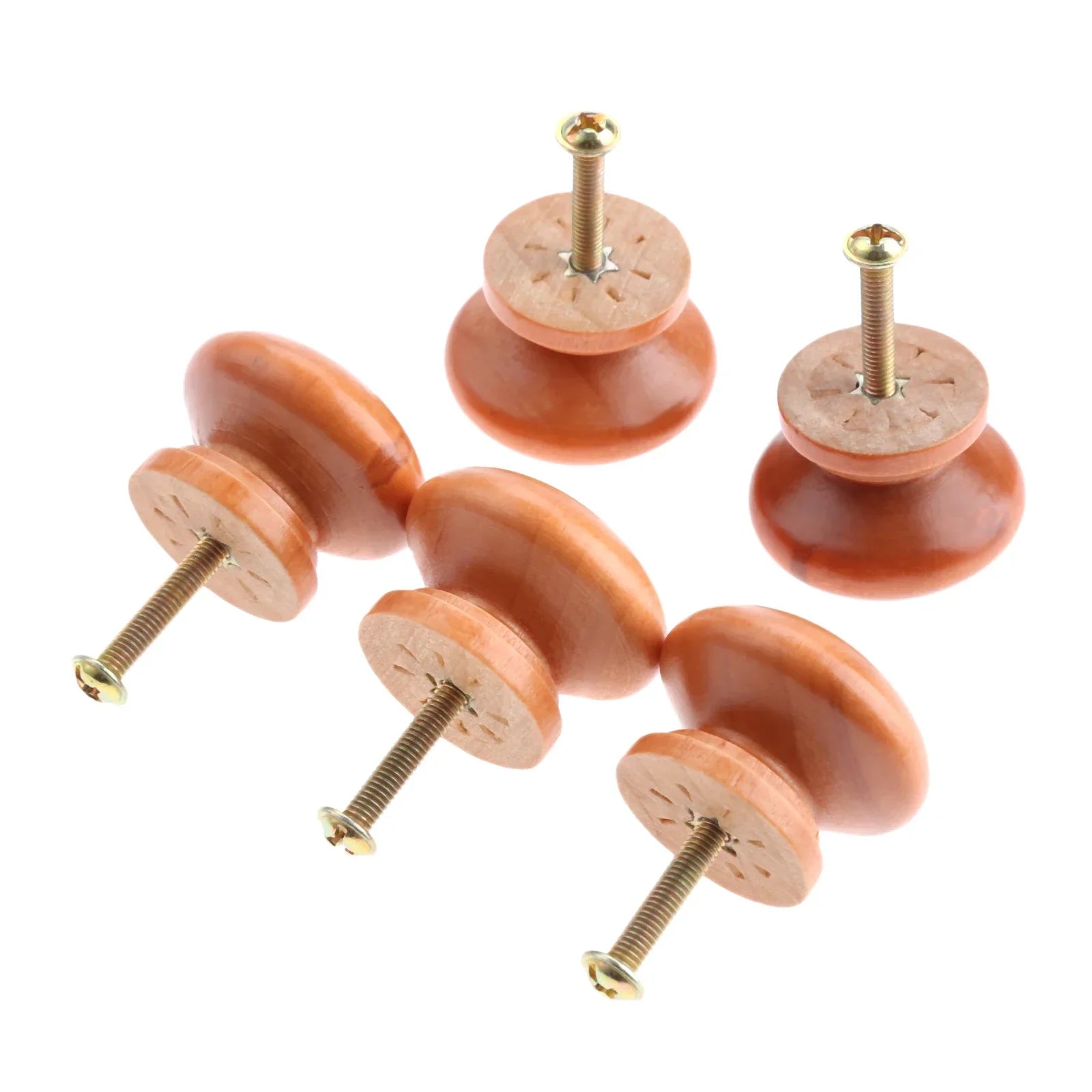 5Pcs Wood Cabinet Drawer Wardrobe Knobs Wooden Furniture Handles Cabinet Knobs and Handles Kitchen Door Pulls Furniture Hardware