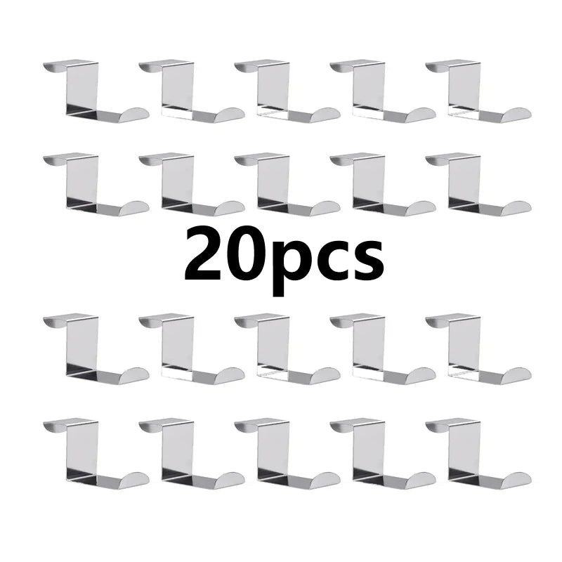 Drawer Reversible Stainless Steel Hooks, Cabinet Door Towel Racks, Office and Kitchen Shelves
