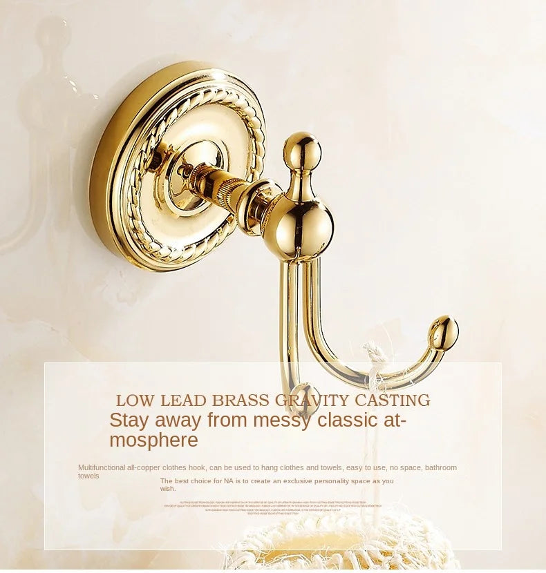 Robe Hooks Antique Brass Coat Hook Clothes Towel Hangers Storage Door Hook Wall Bathroom Accessories Black Bath Rack   Z-9001K