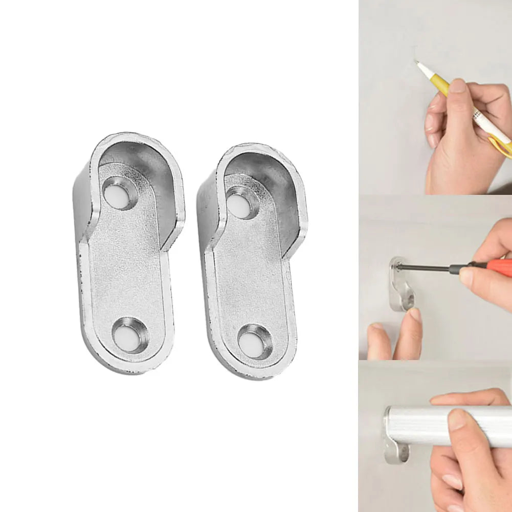 2/4/8pcs Wardrobe Clothes Tube Support Closet Rod Pole End Bracket Thickening Holder 47*19*2mm Closet Brackets