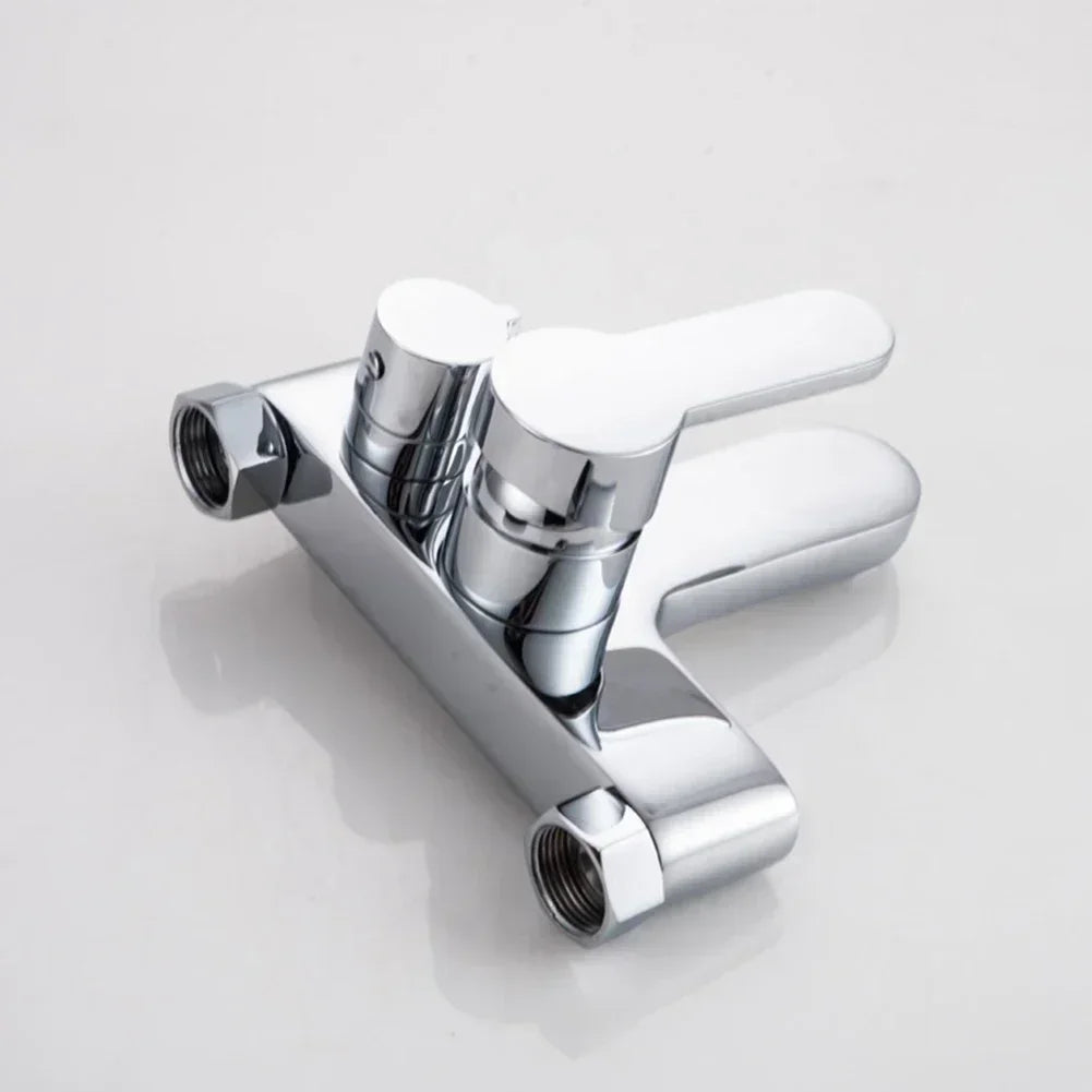 Bathroom Shower Faucet Wall Mounted Hot And Cold Water Tap Bath Mixer Bathtub Tap Triple Mixed Valve Bathroom Basin Faucets