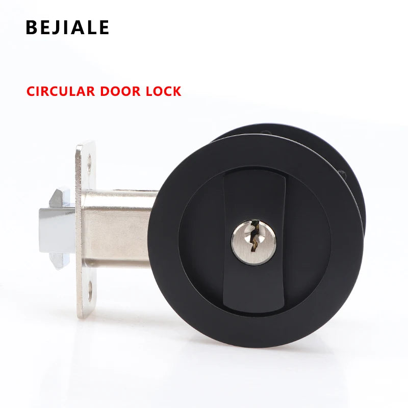 Black Sliding Door Sliding Door Lock Bathroom Balcony Interior Kitchen Double Hook Sliding Door Built-In Invisible Hook Lock