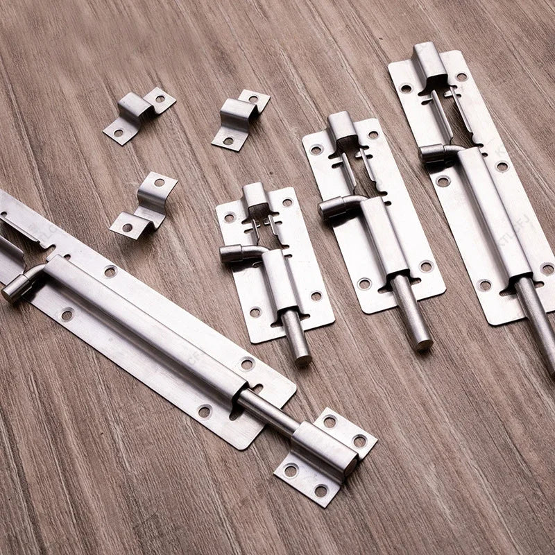 Door Security Slide Latch Lock Stainless Steel Bolt With Solid Heavy Duty Brushed Finish Door Latch Sliding Lock