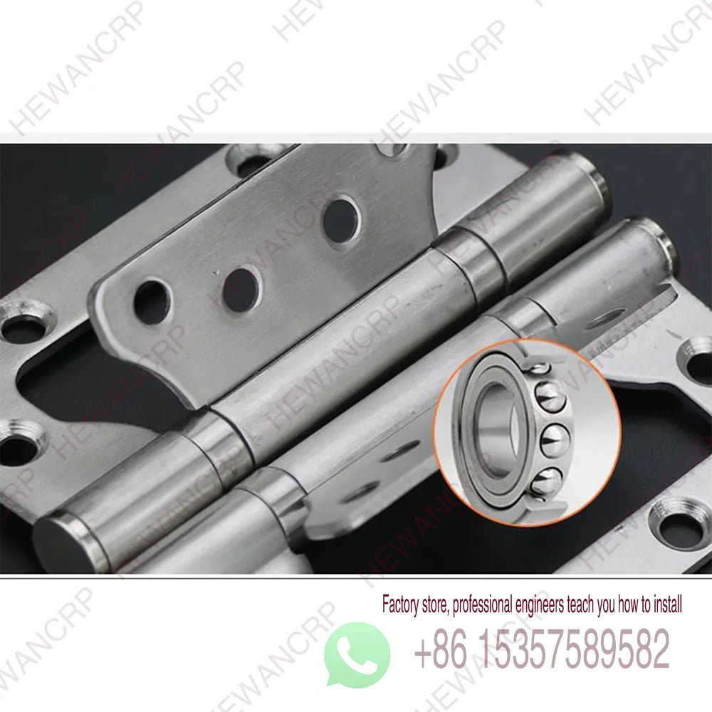 2pcs Heavy-Duty Stainless Steel Door Hinges Thickened Waterproof Rust-Resistant Silent Closing Thick Bearings Brushed Finish