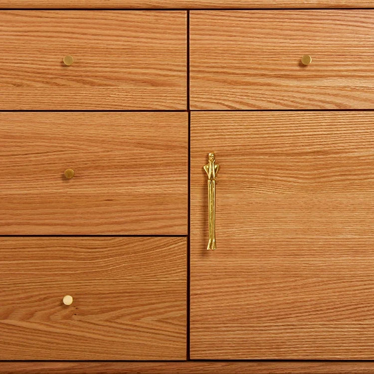 Brass Handle Nordic Modern Simple Wardrobe Door Cabinet Drawer Luxury Humanoid Copper Cabinet Creative Long Handle Drawer Knobs