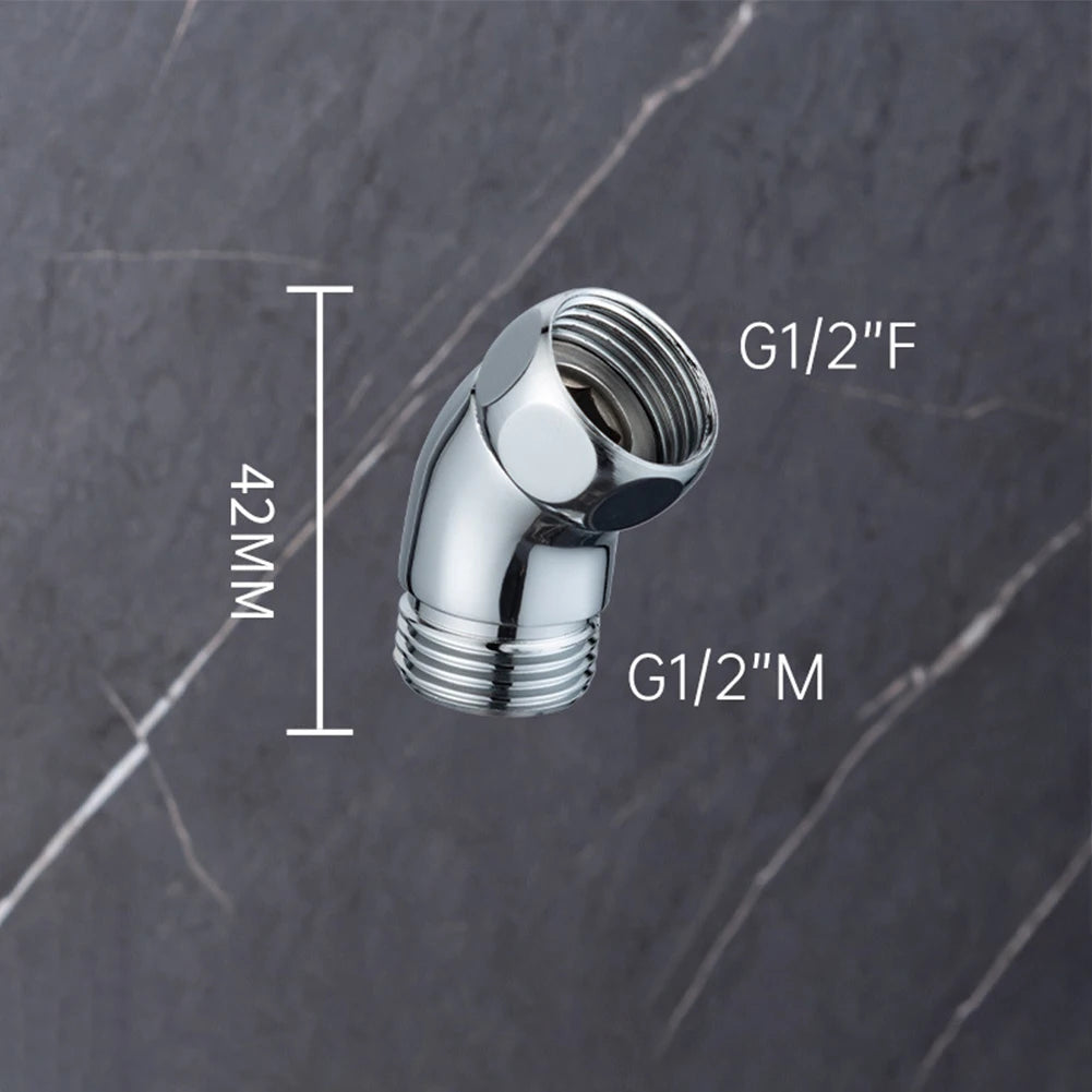 Bathroom Upgrade Chrome Hand Shower Connector Easy Install Shower Head Connector Stainless Steel Hassle-Free Setup