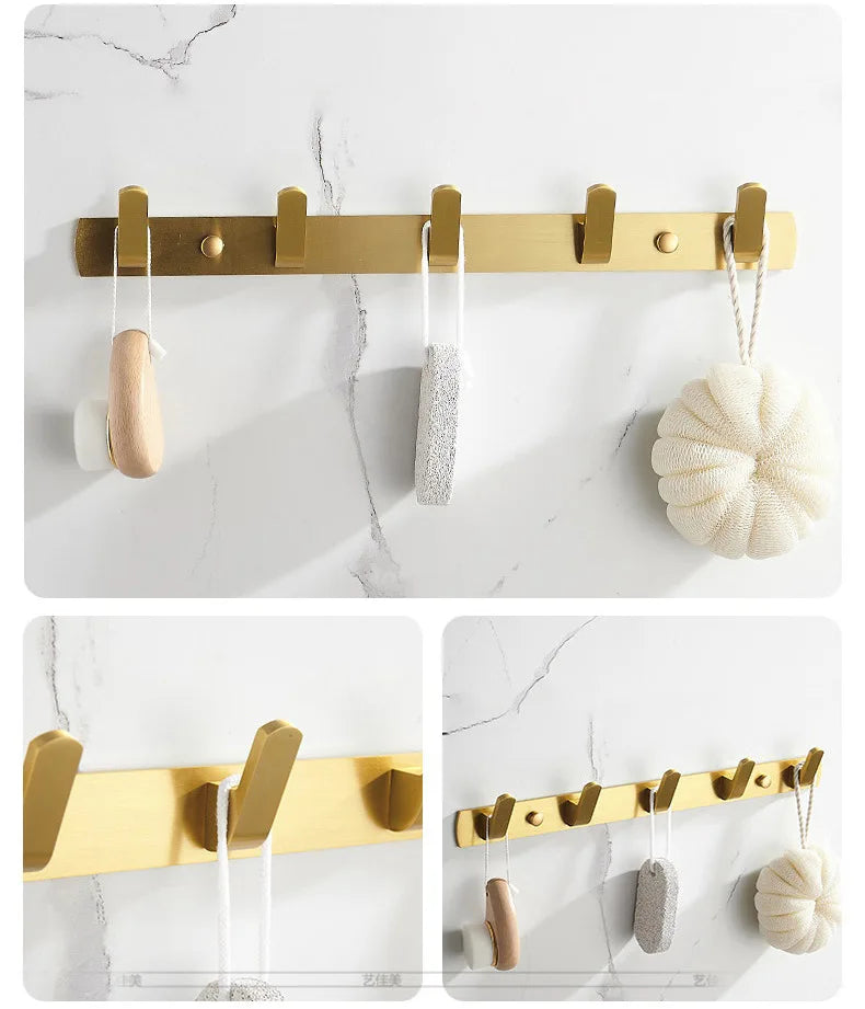 Bathroom accessories: brushed golden corner rack, towel rack, bathroom storage rack, bathroom hardware pendant bath accessories