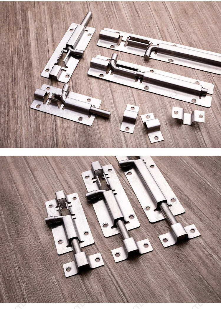 Door Security Slide Latch Lock Stainless Steel Bolt With Solid Heavy Duty Brushed Finish Door Latch Sliding Lock
