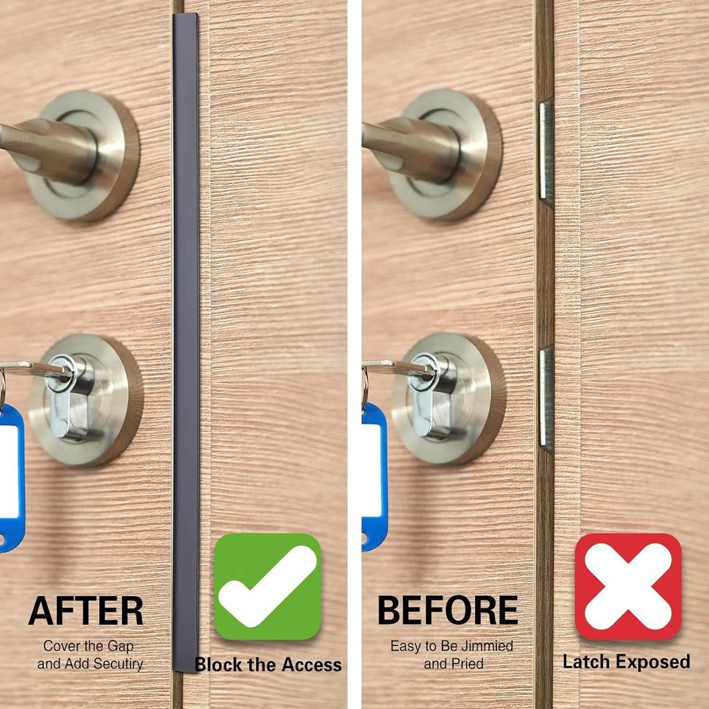 Door Latch Guard Plate Outswing Door Security Protector Door Latch Shield Cover to Block Access to The Door Lock/Deadbolt Latch
