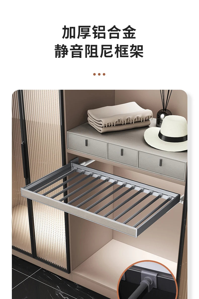 Built-in Telescopic Multi-function Pull-out Pants Pull-out Rack Household Hanging Pants Slide Rail Storage