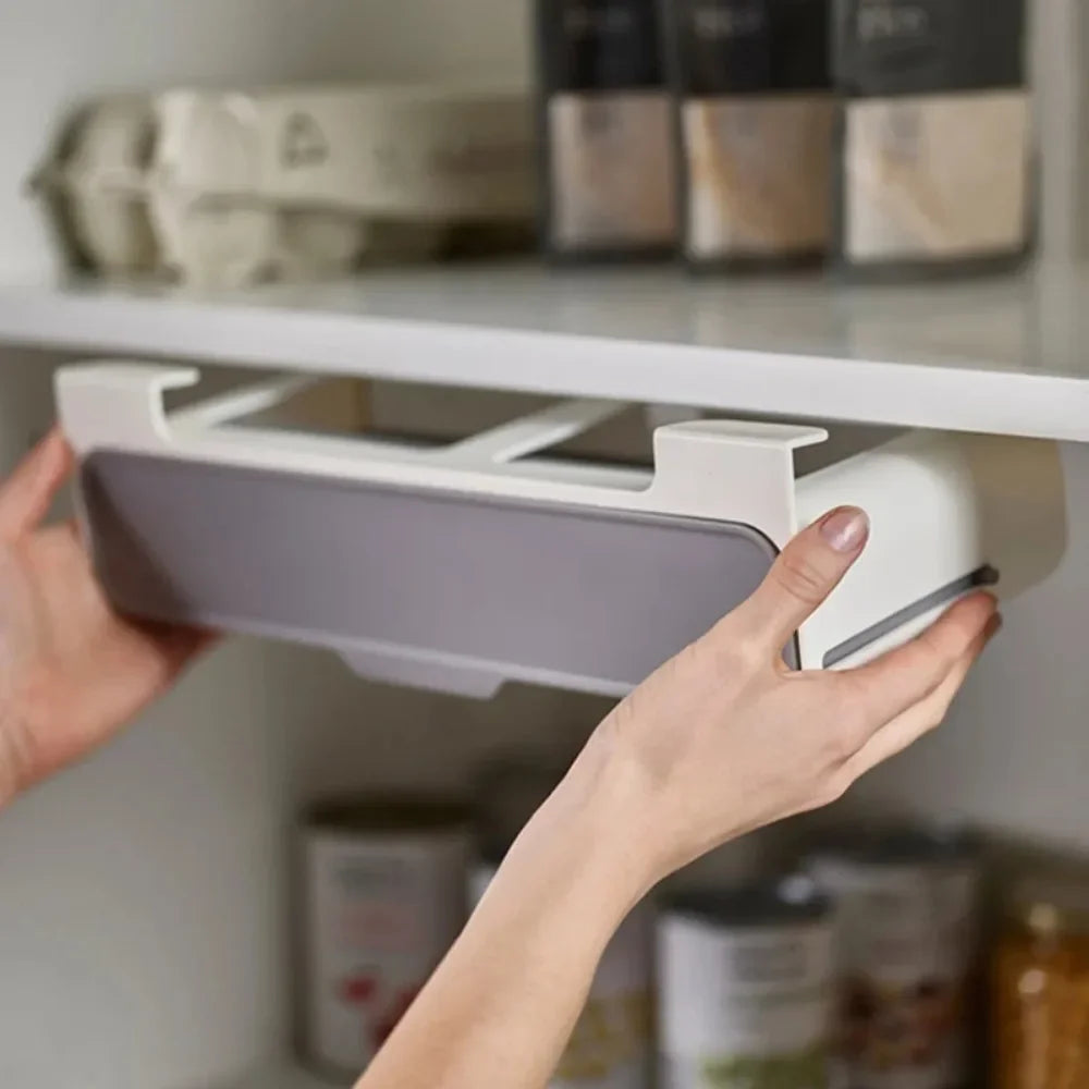 Kitchen Spice Rack Self-adhesive Wall-mounted Under-Shelf Seasoning Bottle Storage Rack Spice Organizer Kitchen Storage Rack