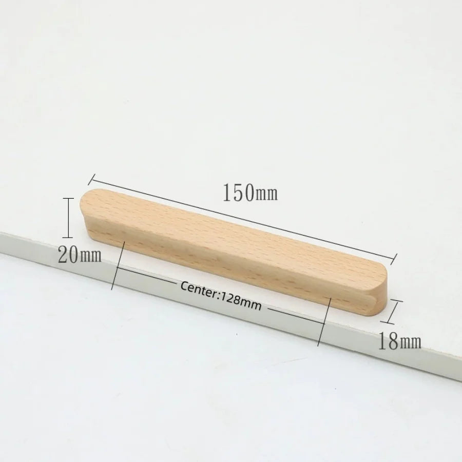 Modern Nordic Solid Wood Cabinet Handles Eco-Friendly Child-Safe Drawer Pulls for Kids Room Furniture Wooden Cabinets Pull