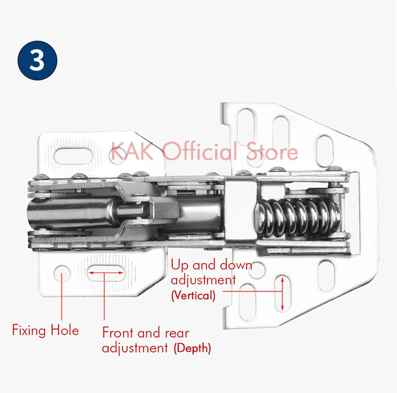 KAK Hydraulic Cabinet Hinges Soft Closing Kitchen Damper Buffer Door Closer RV Camper Car Door Support Furniture Hinge Hardware