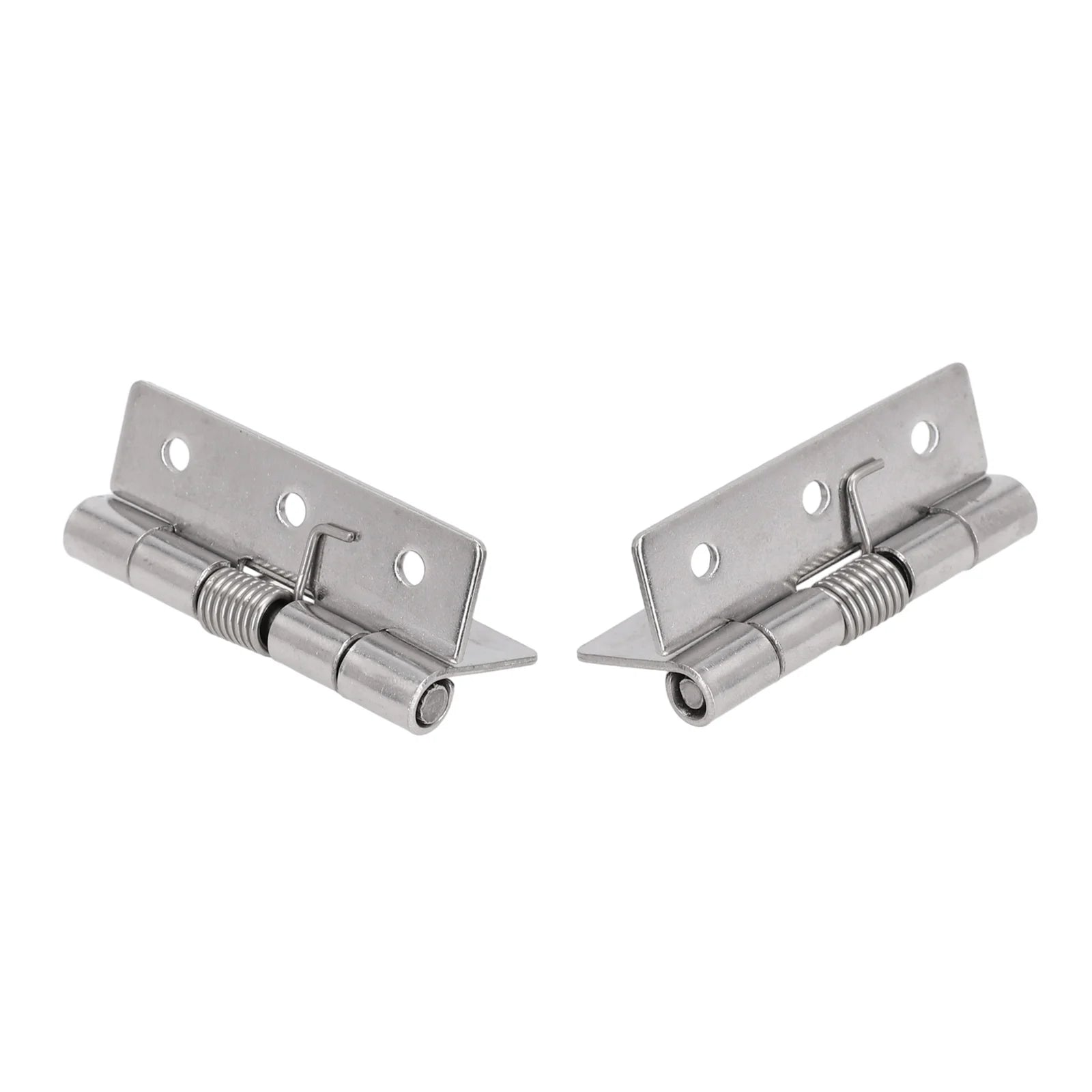 2pcs 1/1.5/2/3Inch Silver Spring Door Hinge Stainless Steel Self Closing Design Windows Cabinets Boxes Household Hardware