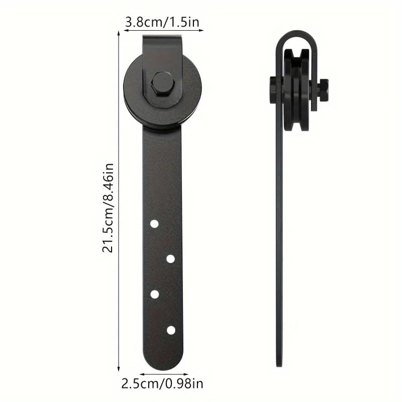 Sliding Barn Door Hardware Kit, Satin Metal Track System with Mounting Brackets and Rollers for Doors, No Long Track Included