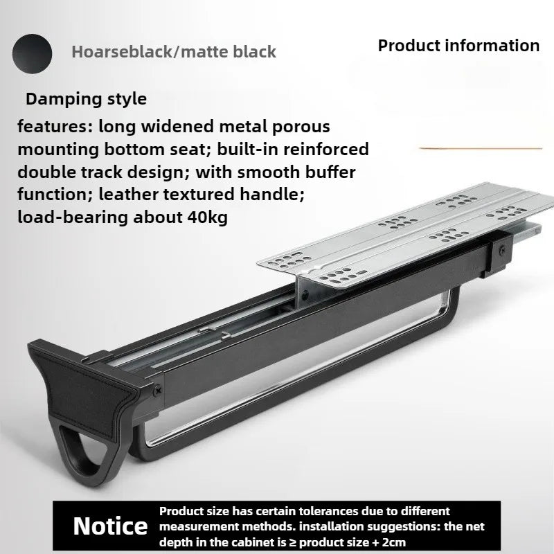 Closet shallow closet Slide rail retractable hangers Cabinet hanging rod vertical pull-out top mounted trouser rack free of hole