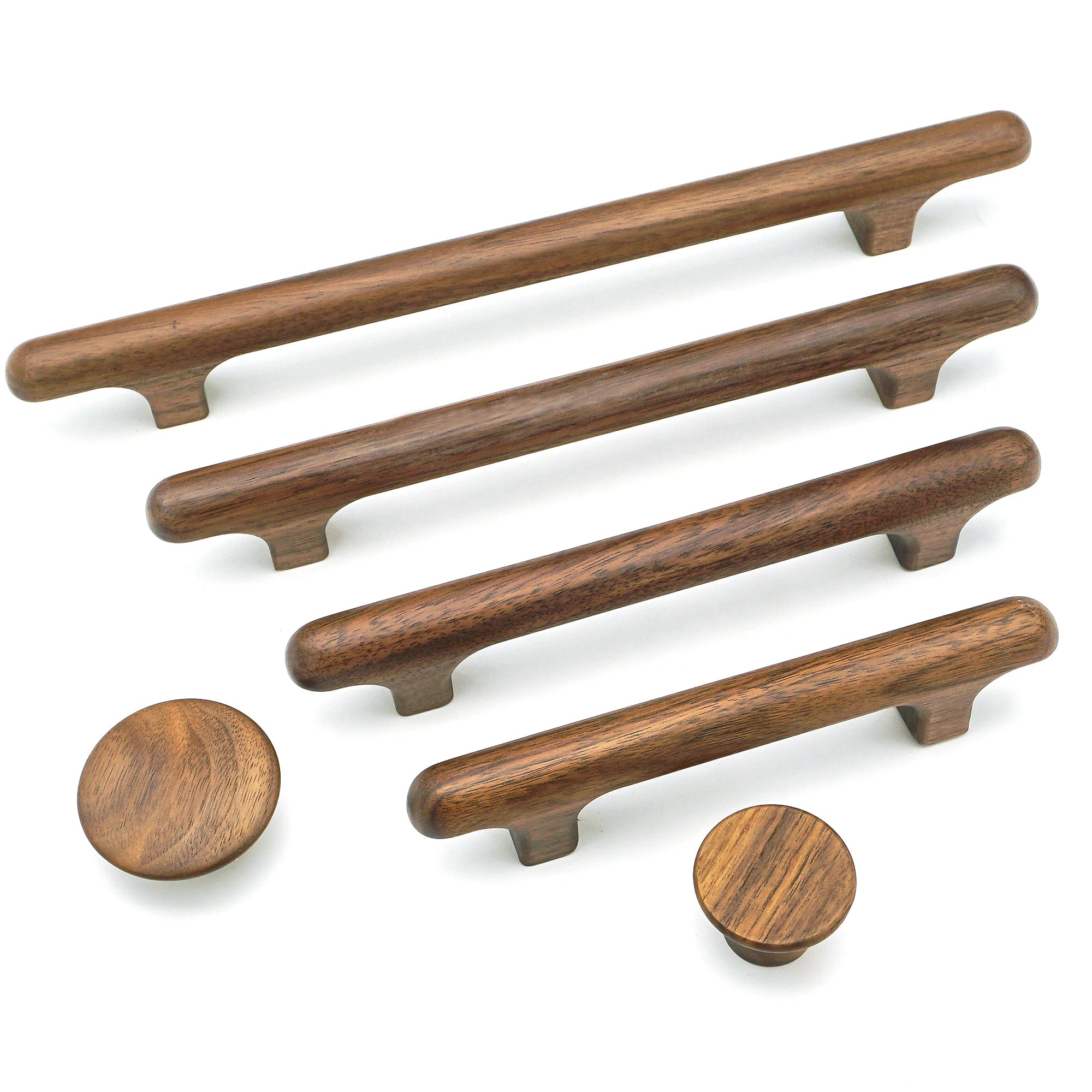 Solid Wood Cabinet Handles Modern Drawer Knobs Black Wardrobe Pulls Walnut Oak Cupboard Door Handle Furniture Hardware 320mm