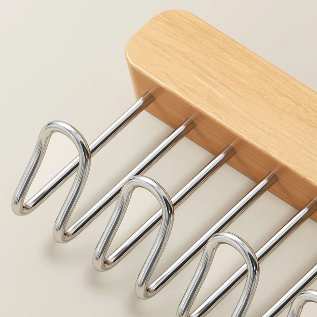 Clothes Hanger Bar for Closet Multifunctional Pull Out Hook Rack Wardrobe Sliding Rack Space Saving Closet Rod for Ties Scarves