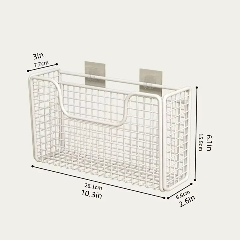 Punch-free Kitchen Cabinet Door Storage Box Iron Rack Wall-mounted Cabinet Metal Multi-Purpose Spice Rack Holder For Household