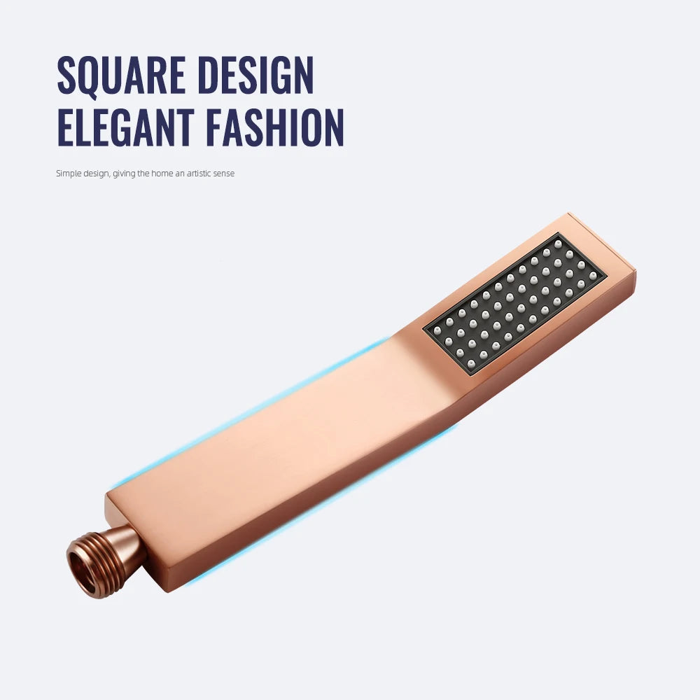 Black Bathroom Faucet Shower Faucet Bathroom Accessories Water Saving Shower Heads Solid Brass Bar Shape Handheld Hardware Acces