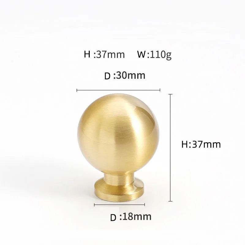 Brass Round Ball Furniture Handles Drawer Knobs Cabinet Gloden Wardrobe Door Pulls  Modern Minimalist Bathroom cabinet
