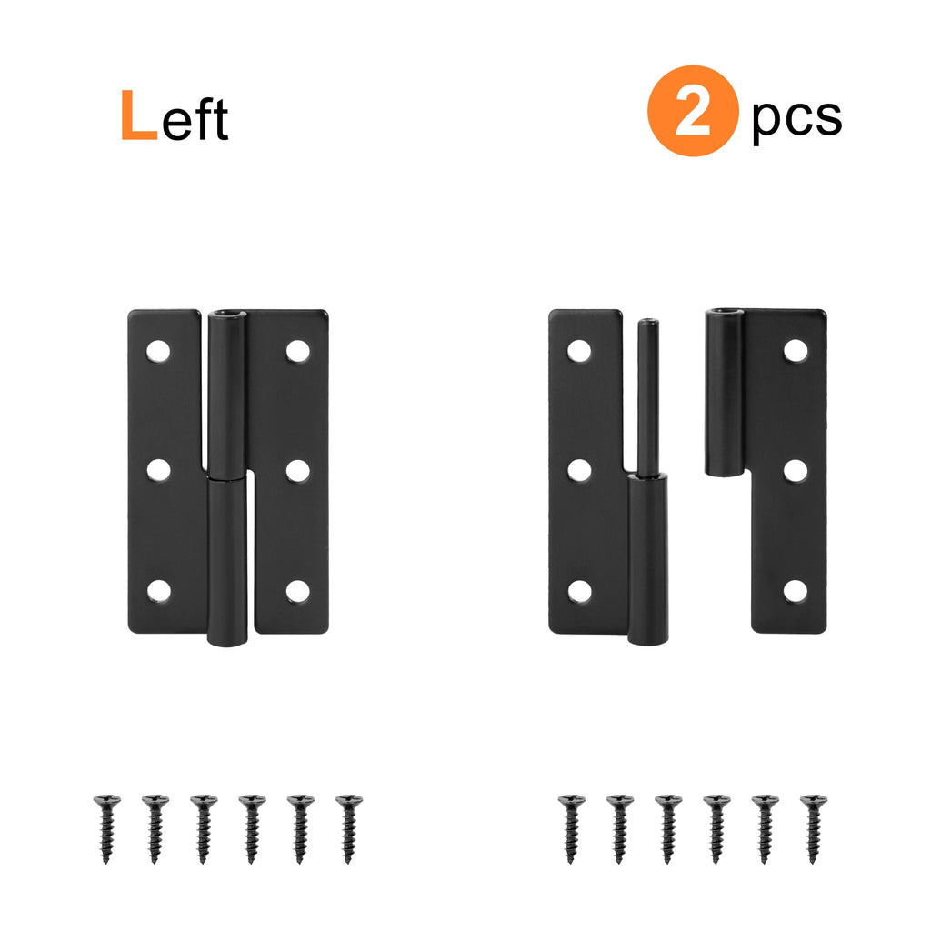 2PCS Stainless Steel Detachable Hinge 270 Degree Black Removable Wooden Furniture Door Hinges for Cabinet Cupboard Closet Box