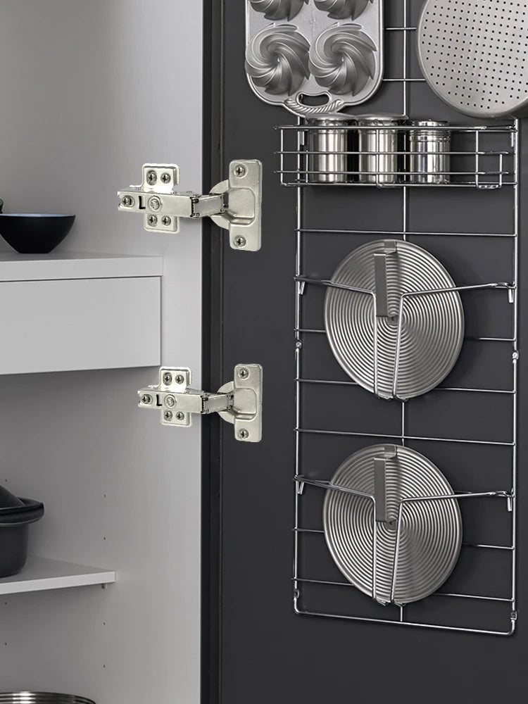 10/20Pcs Stainless Steel Cabinet Door Hinges Hydraulic Damper Buffer Soft Close Quiet Wardrobe Door Concealed Hinges with Screws