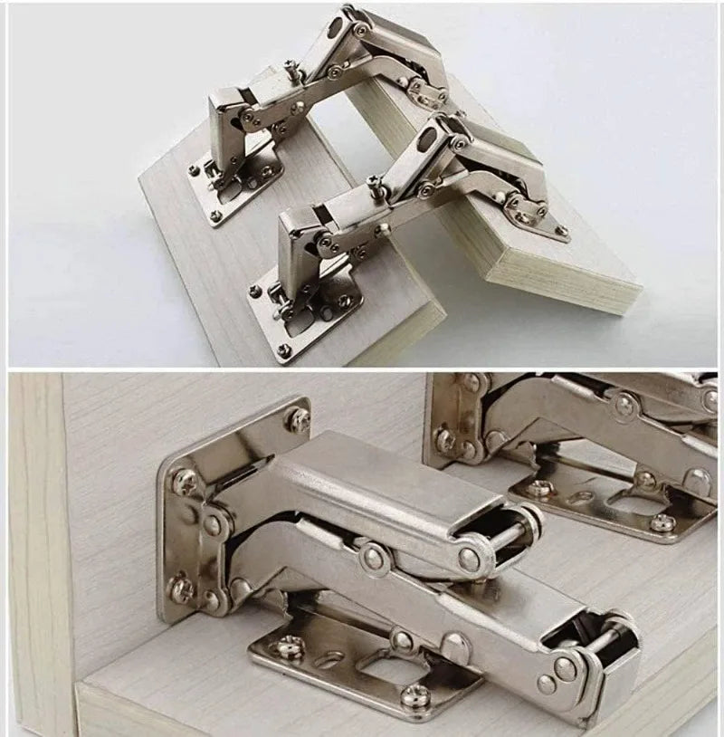 170° Frameless Soft Close Cabinet Hinges with Screws Heavy Duty Damping Buffer Closing Corner Cabinet Wardrobe Furniture Hinge