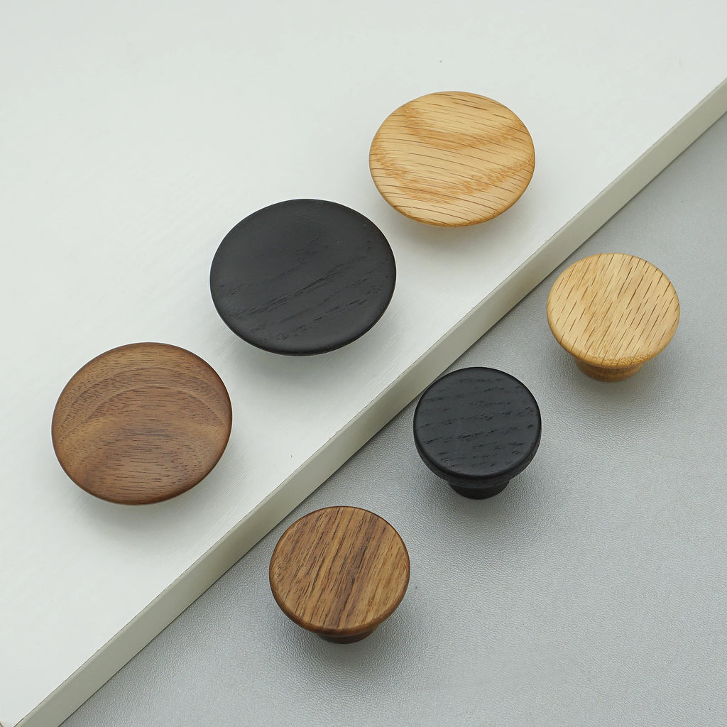 Solid Wood Cabinet Handles Modern Drawer Knobs Black Wardrobe Pulls Walnut Oak Cupboard Door Handle Furniture Hardware 320mm