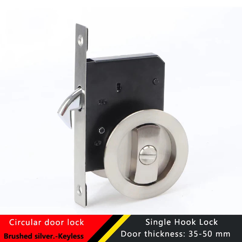 Black Sliding Door Sliding Door Lock Bathroom Balcony Interior Kitchen Double Hook Sliding Door Built-In Invisible Hook Lock