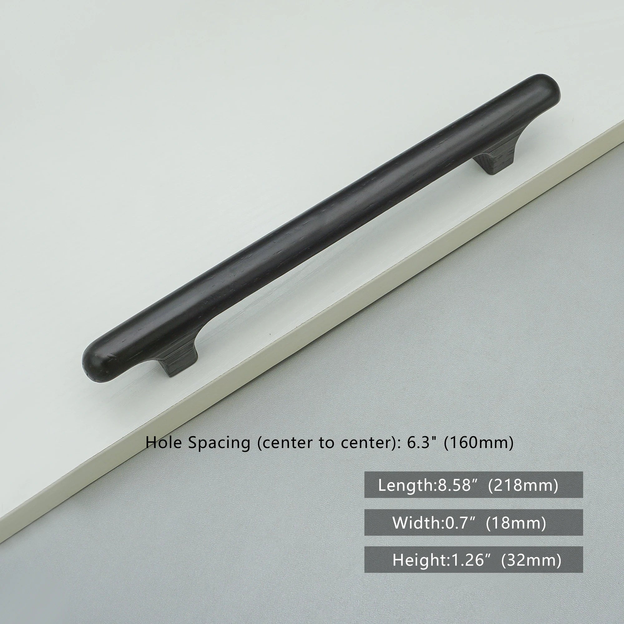 Solid Wood Cabinet Handles Modern Drawer Knobs Black Wardrobe Pulls Walnut Oak Cupboard Door Handle Furniture Hardware 320mm