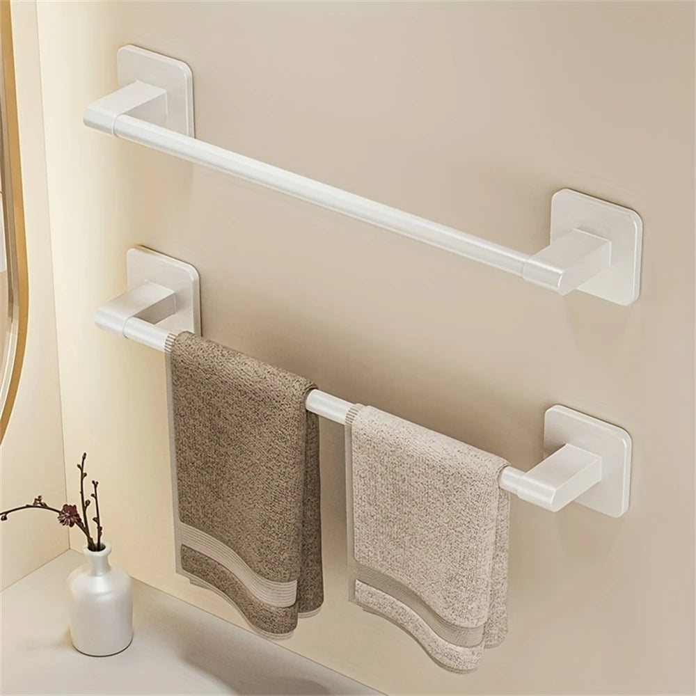 1 Piece Of Bathroom Facilities White Non-Perforated Wall-Mounted Bathroom Towel Bar Size 40-60cm Storage Rack Towel Rack