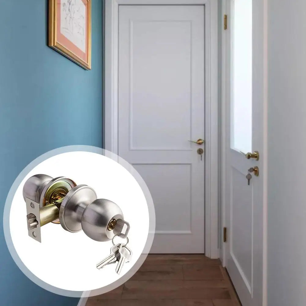 Universal Door Handle Knobs Bathroom Entrance Locks Accessories Bedroom Living Room Lock With Keys Door Lock