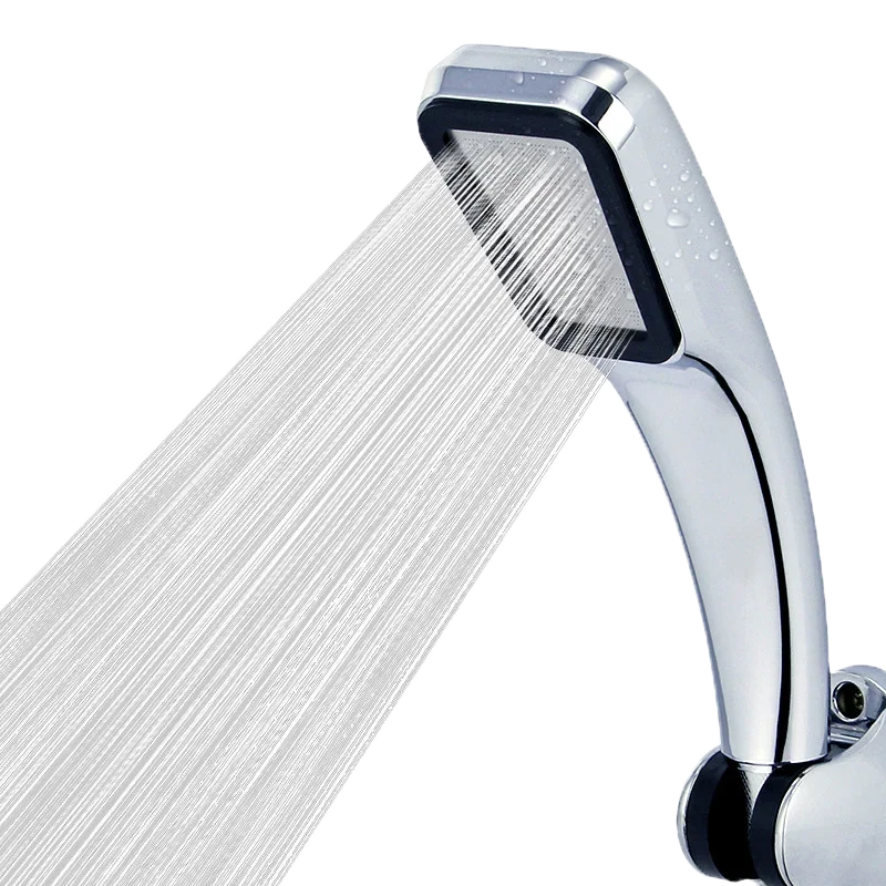 Bathroom Shower Head 300-Hole Square Hand-Held Pressurized Shower Nozzle Bath Shower Pressurized Head Water-Saving
