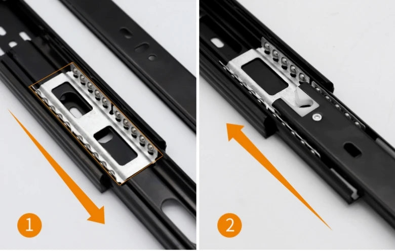 1 pair Drawer guide rail three-section slide rail cabinet thickened mute ball side-mounted 3-section track wholesale
