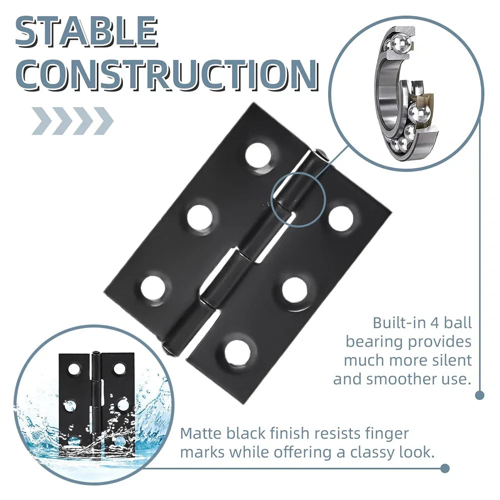 2 Inch Stainless Steel Folding Door Hinges with Screws Cabinet Doors Windows Wooden Box Flat Hinge Home Furniture Hardware