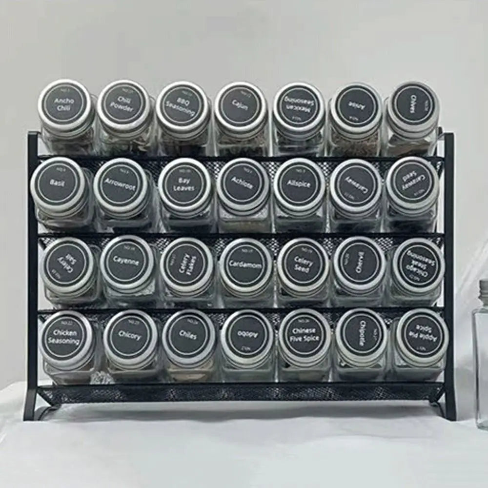 4 Layer Spice Storage Rack Wall-mounted Sturdy Countertop Spice Holder Free Standing Space Saving Seasoning Organizer Shower