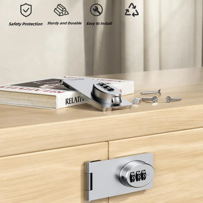 Drawer Lock, Password Locked Door, Secure Sliding Lock, Small Door, Cabinet, Filing Cabinet, Lock, Outdoor Garage, Garden