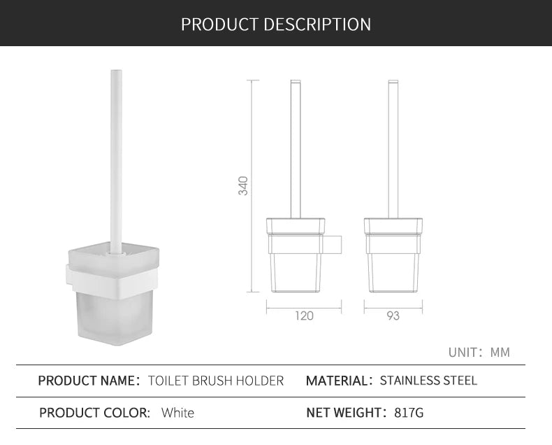 White Bathroom Accessories Towel Rack Shelf Toilet Brush Roll Paper Holder Toothbrush Holder Soap Dish Coat Holder Bath Hardware