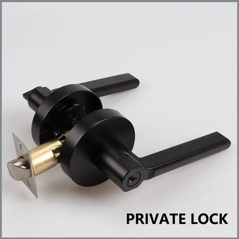 Door Lock Household Universal Silent Toilet Indoor Bedroom Lock Three-bar Handle Lock Old-Fashioned Spherical Round Door Lock