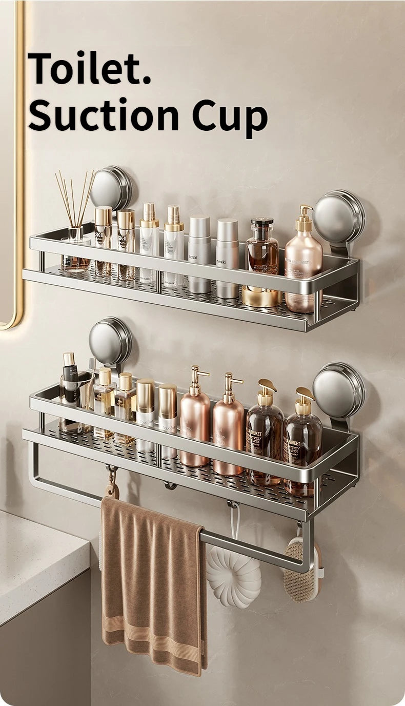 Bathroom,Suction Cup Storage Rack, Non Perforated Toilet, Washbasin, Washbasin, Wall Storage Rack