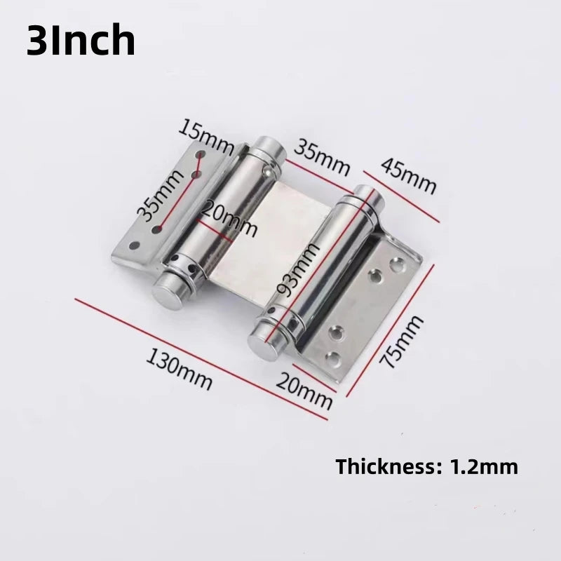 Stainless Steel Double Open Spring Hinge Double-sided Door Hinge Automatic Self Closing Two Way Free door Fence Dedicated Hinge