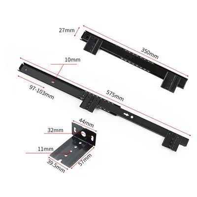 2pcs Computer Desk Drawer Slides Rail Track Hoisting Keyboard Tray Slide Rail Pull Steel Ball Furniture Hardware Accessories