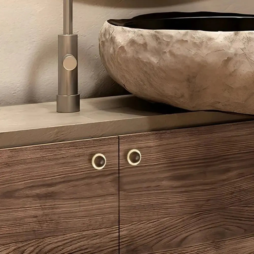 Brass Brass Cabinet Handles Walnut Vintage Design Walnut Knobs European Style Wooden American Retro Knobs Kitchen Cupboard