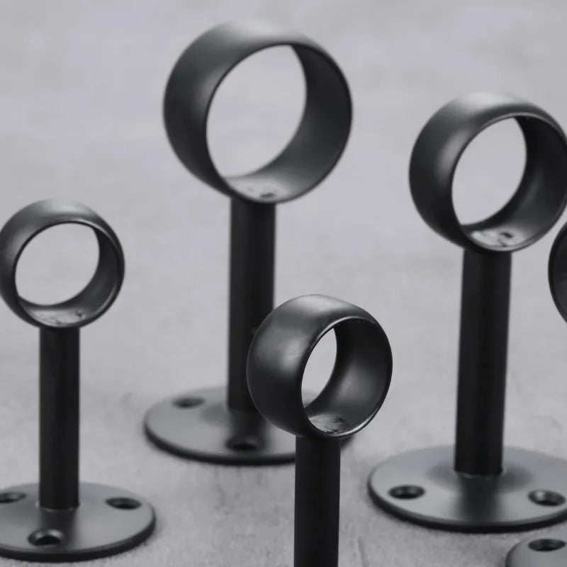 4Pcs 16/19/22/25/32mm Wardrobe Hanger Pipe Bracket Steel Flange Tube Holder for Clothes Curtain Rod Ceiling Fixed Support Clamps