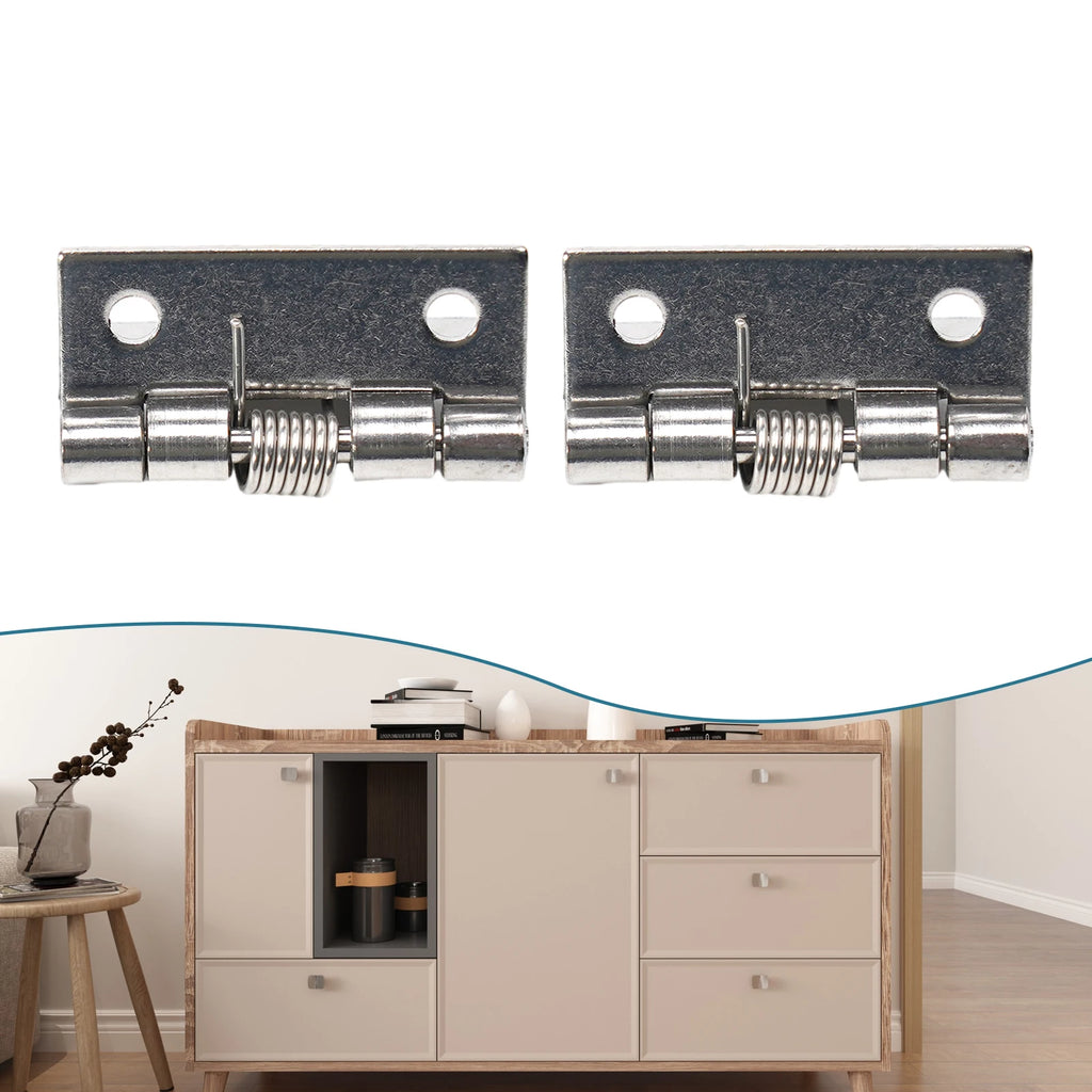 2pcs 1/1.5/2/3Inch Silver Spring Door Hinge Stainless Steel Self Closing Design Windows Cabinets Boxes Household Hardware