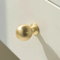 2 pieces brass handles - brushed gold spherical cabinet handles, retro drawer handles, furniture upgrades, elegant sleek design