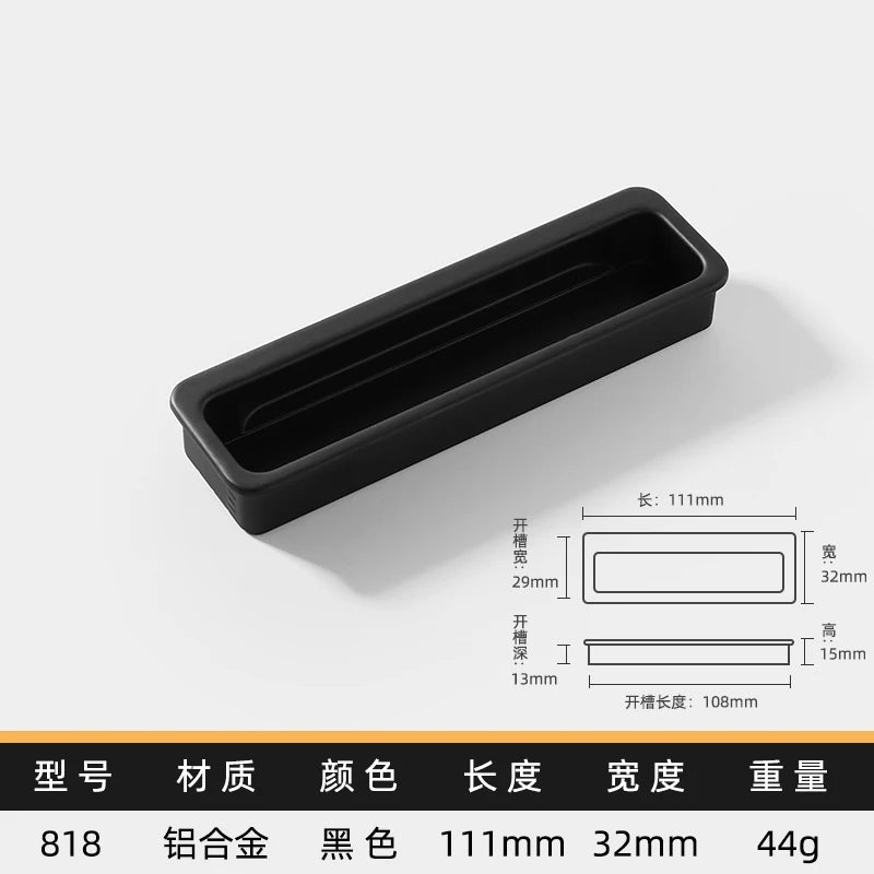 Simple modern drawer cabinet door shoe cabinet concealed built-in closet door slotted invisible sliding door handle