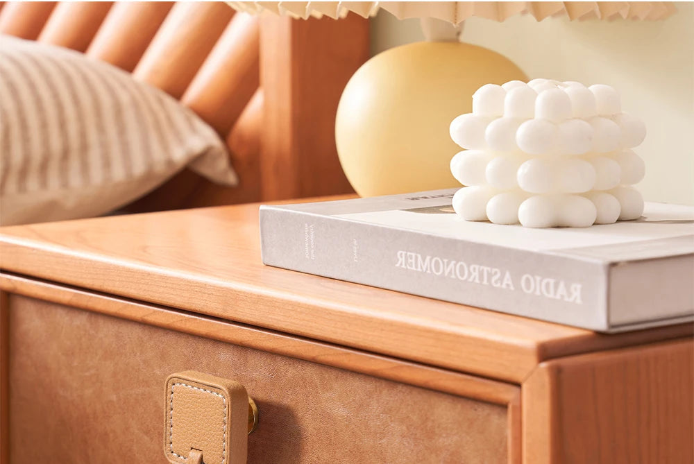 Modern minimalist wardrobe door handle drawer cabinet handmade leather small handle cabinet single hole gold handle set